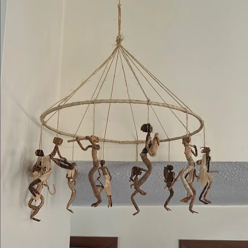 ▫️Tribal Wood/Woven Handcrafted Hanging Mobile with Figurines - Picture 3 of 4
